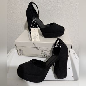 Ae174 Noir Black Platform Heels